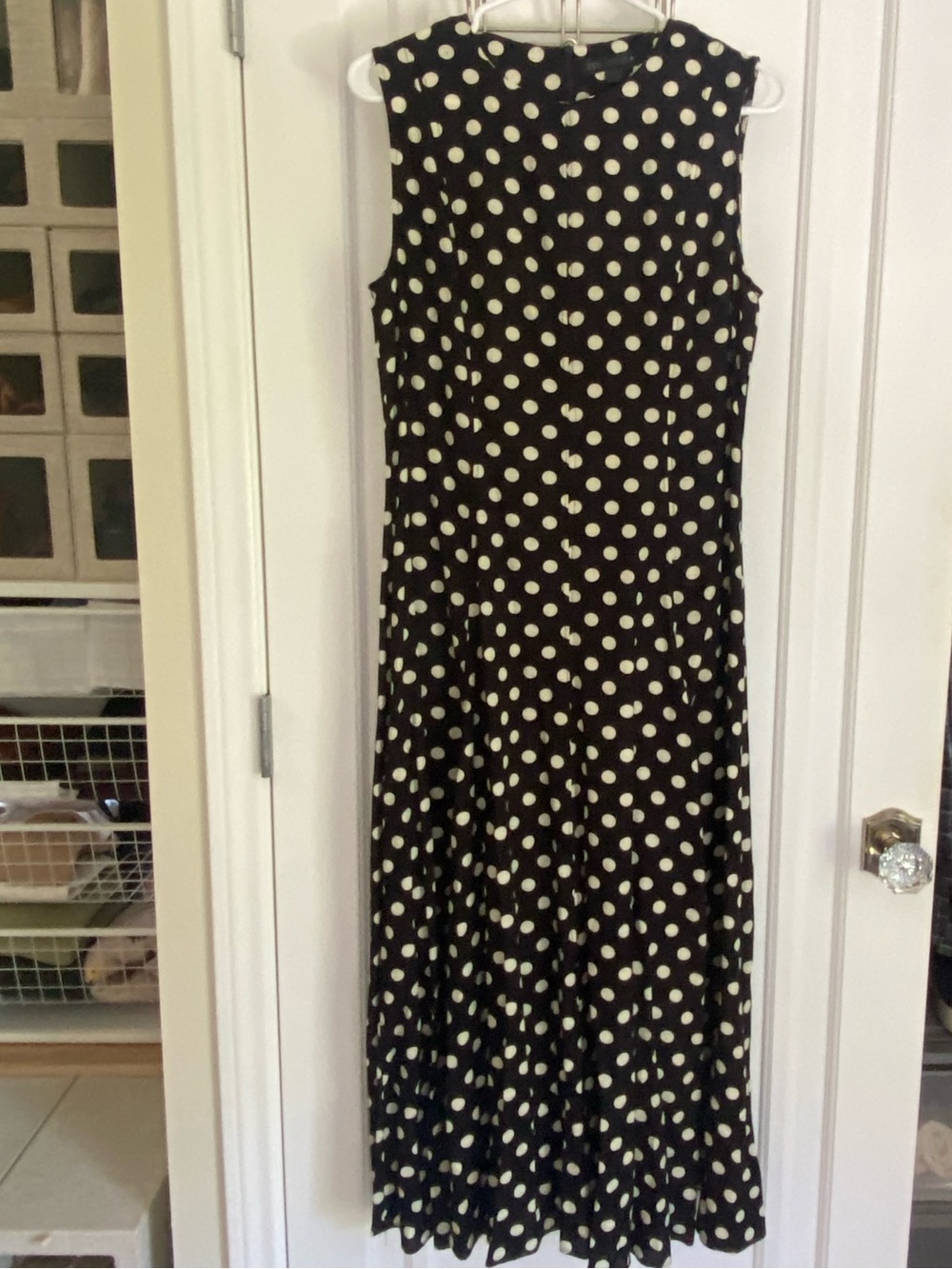 Zara: Classic Black Polka Dot S/L Dress